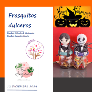 Patrón Frasquitos Dulceros (Jack y Merlina)