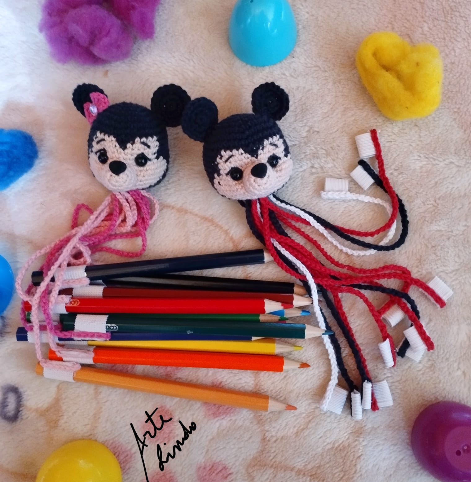 Patrón Pulpito para Lápices (Minie y Mickey) - Imagen 2