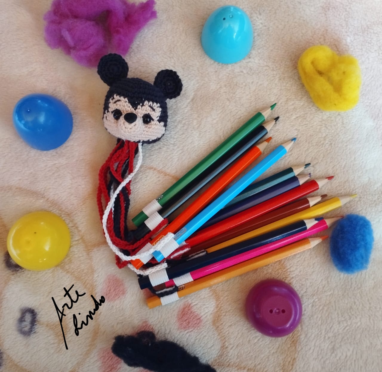 Patrón Pulpito para Lápices (Minie y Mickey) - Imagen 3