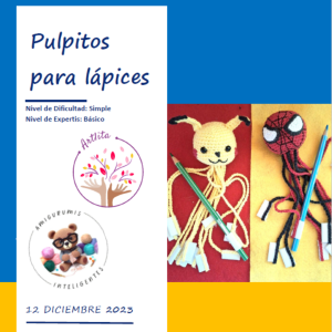 Patrón Pulpitos para lápices (Pikachu y Spiderman)